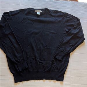 VTG-Tricots St. Raphael-men’s-L-black-crewneck, ribbed detail, L/S, sweater.